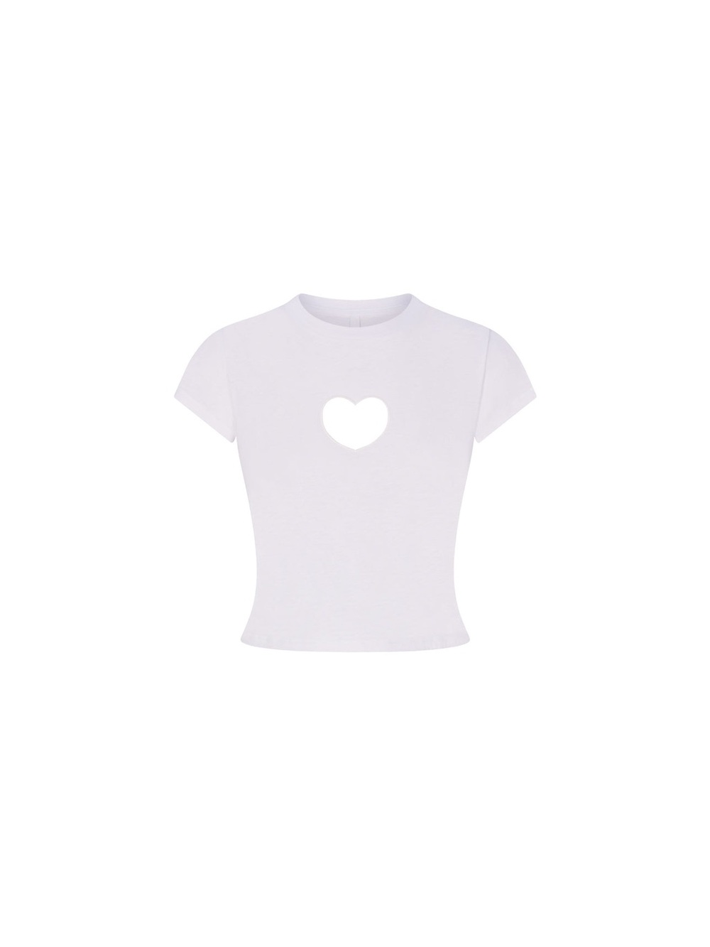 SKIMS Worn in Jersey Heart Baby Tee White -Snow BNWT